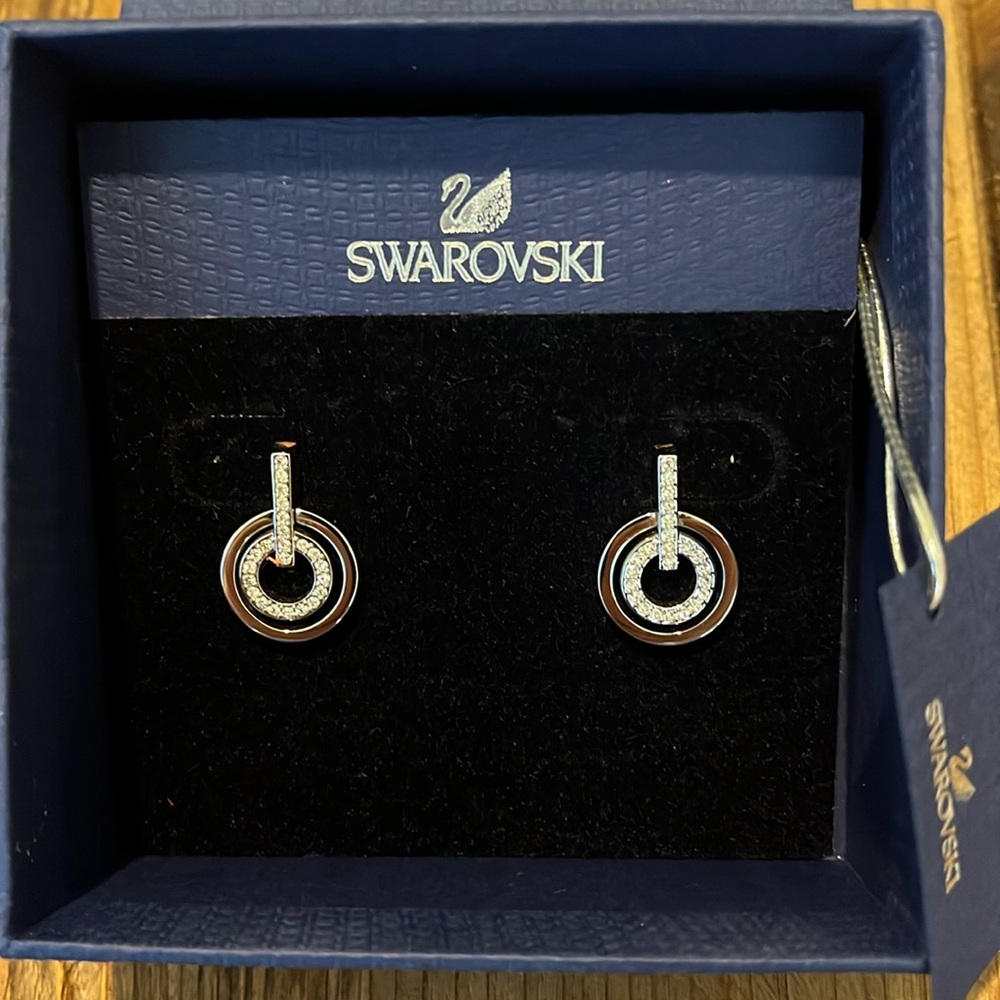 Swarovski Crystal Two-Tone Crystal Earings